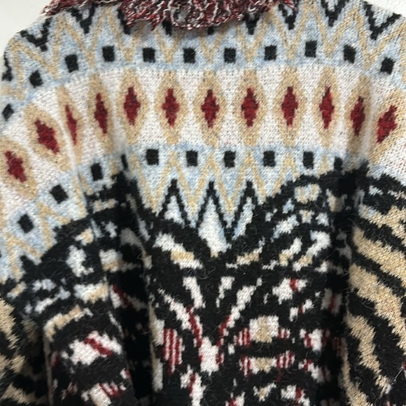 Anthropologie Multii Print Fringed Cardigan Jacket Sweater knee Length Coat 1X - Picture 8 of 8